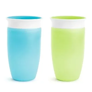 Munchkin Miracle 360 Toddler Sippy Cup Green/Blue 10 Oz 2 Count Blue/Green - Miracle 360° 10oz Sippy Cup - Blue Green