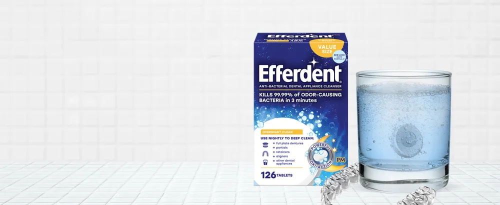 Efferdent Retainer & Denture Cleaner Tablets Coffee & Tea 126 Count - Efferdent Overnight Whitening tablets use powerful oxi-action to remove stubborn stains