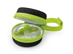 Chicco PhysioForma Silicone Mini Pacifier in Clear for Babies 0-2m Orthodontic Nipple BPA-Free 2-Count in Sterilizing Case - paci roo
