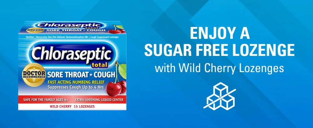 Chloraseptic Sore Throat Lozenges Cherry 18 Count 6 Pack - Sugar free lozenge