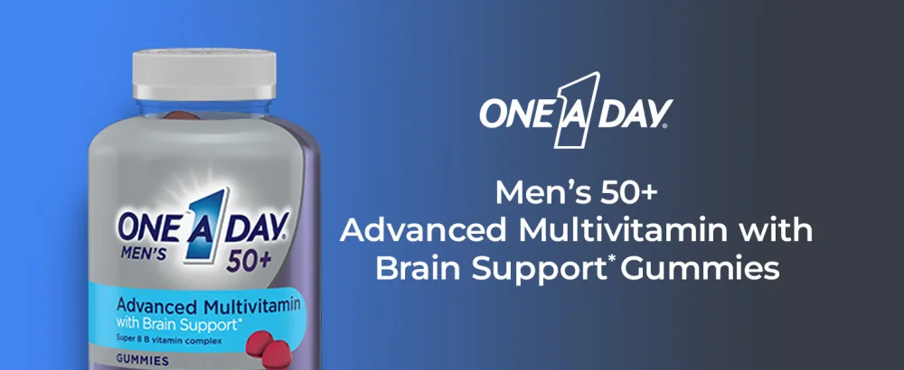 One A Day Men s 50+ Gummies Advanced Multivitamin For Men with Brain Support and Immunity Support Vitamins For Men with Super 8 B Vitamin Complex 110 Count - product information 1