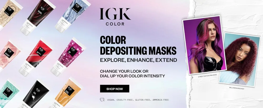 IGK COLOR DEPOSITING MASK | Conditioning + Hydrate + Shine | Vegan + Cruelty Free | Strawberry Milkshake (Soft Rose Gold) - color depositing mask