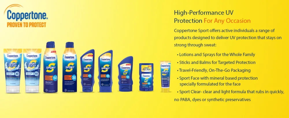 Coppertone SPORT Clear Sunscreen Lotion SPF 50 + Face Sunscreen SPF 50 Water Resistant Sunscreen Pack (5 Oz Spray + 2.5 Fl Oz Bottle) - Coppertone, coppertone sunscreen, sunscreen, sunblock, sport family, sport sunscreen, waterproof