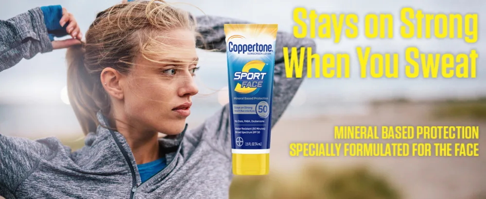 Coppertone SPORT Clear Sunscreen Lotion SPF 50 + Face Sunscreen SPF 50 Water Resistant Sunscreen Pack (5 Oz Spray + 2.5 Fl Oz Bottle) - Coppertone, sunscreen, face sunscreen, mineral sunscreen, zinc, zinc sunscreen