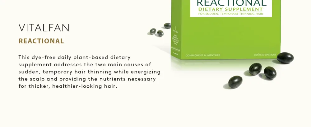 Rene Furterer VITALFAN Reactional Dietary Supplement - Sudden & Temporary Thinning Hair 30 Count(Pack of 3) - VITALFAN Reactional Dietary Supplement