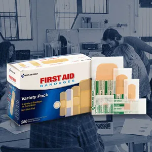First Aid Only Sheer & Clear Bandage Variety Pack Assorted Sizes 280 Count - 90347