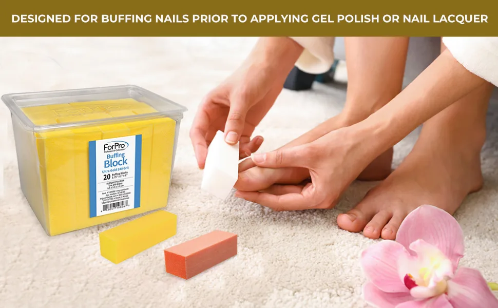 ForPro Super White Buffing Block 120 Grit Four-Sided Manicure and Pedicure Nail Buffer 3.75 L x 1 W x 1 H 20-Count - product information 4