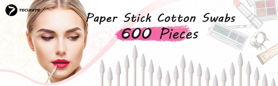 600 Pieces Cotton Swabs Double Precision Cotton Tips with Paper Stick 200 Count (Pack of 3) - product information 1