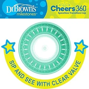 Dr. Brown's Milestones Cheers 360 Training Sippy Cups for Babies and Toddlers Blue & Aqua 10oz 2-Pack BPA Free 9m+ 10 oz Blue & Aqua - product information 4