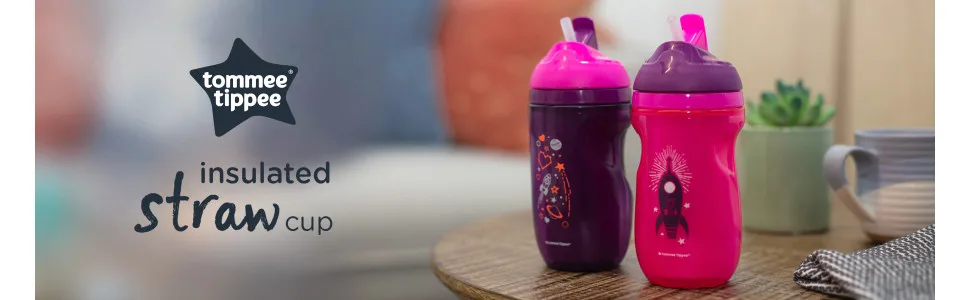 Tommee Tippee Insulated Toddler Straw Sippy Cup 9-Ounce 12+ Months 2 Count (Colors Will Vary) 9 Ounce (Pack of 2) Two Pack - unspecified