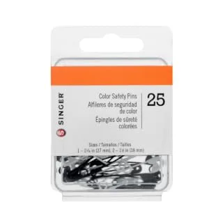 SINGER 00296 Black and White Safety Pins Assorted Sizes 25-Count - product information 1