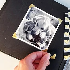Scrapbook Adhesives by 3L Black Self-Adhesive Paper Photo Corners 108-Pack 12 by 12 - scrapbook adhesives