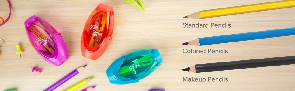 Bostitch Office Twist-N-Sharp Manual Pencil Sharpener 2 Holes for Standard and Jumbo Pencils with Ratchet Technology 1 Sharpener Random Color 1-Pack - Kids Pencil Sharpener