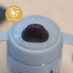 Tommee Tippee Superstar Trainer Sippy Cup for Toddlers INTELLIVALVE 100% Leak-Proof & Shake-Proof | Antimicrobial Technology (10oz 6+ Months 1 Count) Blue Orange - image
