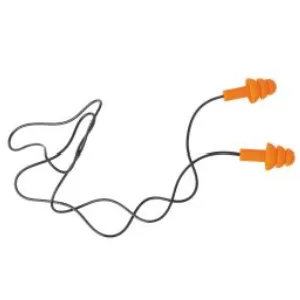 Klein Tools 605036 Corded Earplugs 25dB NRR Reusable Orange Earplugs 6-Pack with Case for Construction Industrial Use Shooting and Hunting 6-Pair Pack - Klein Tools