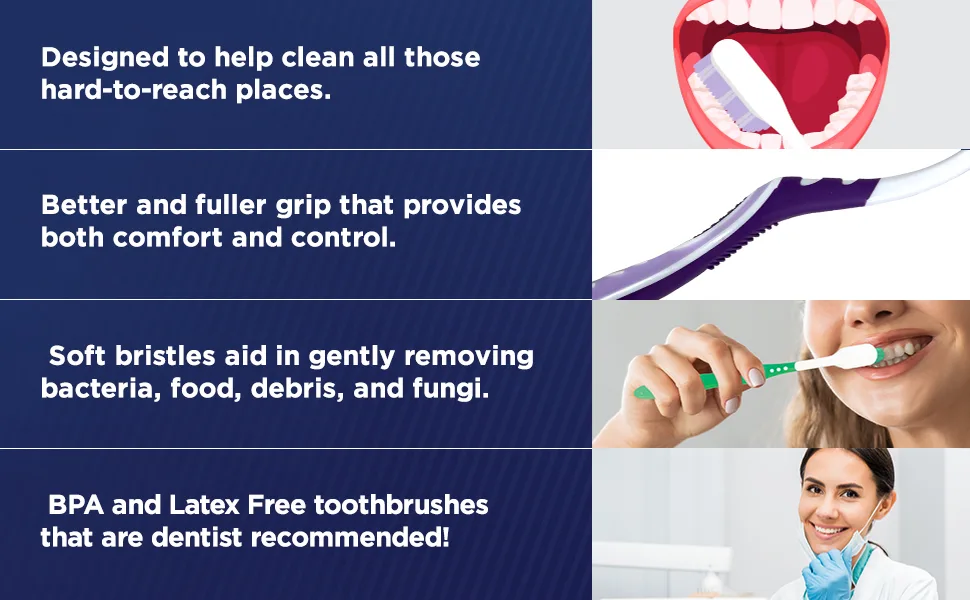 GuruNanda Mentadent Manual Toothbrush for Adults & Kids - Extra Cleaning with Soft Bristles for White Teeth Family Pack of 4 - product information 2