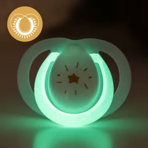 Tommee Tippee Night Time Glow in The Dark Pacifiers Symmetrical Design BPA-Free Silicone Nipple Includes Sterilizer Box 0-6m 2 Count 0-6 Months - image