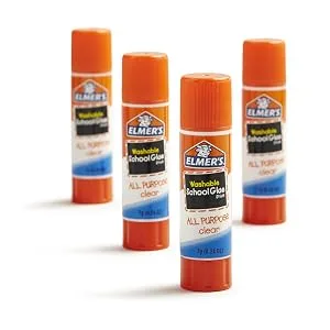Elmer's All Purpose School Glue Sticks Clear Washable 4 Pack 0.24-ounce sticks Standard Stick 4 Count - Fast Drying Formula for Rapid Results