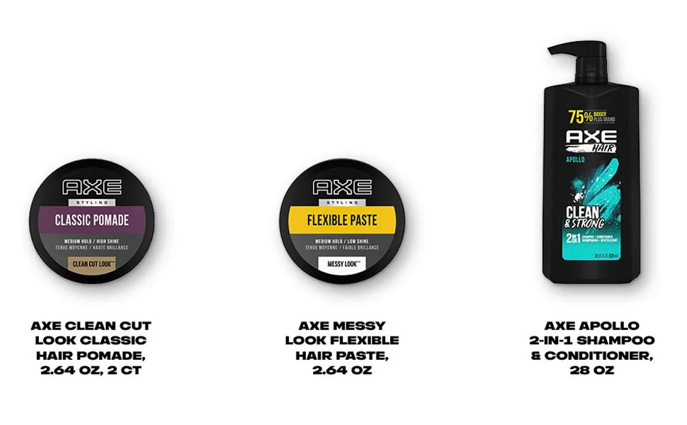 AXE Hair Styling gel Spiked Up Look 1 Count Extreme Hold Gel For Easy to Style Hair 6 oz - Axe Product Range