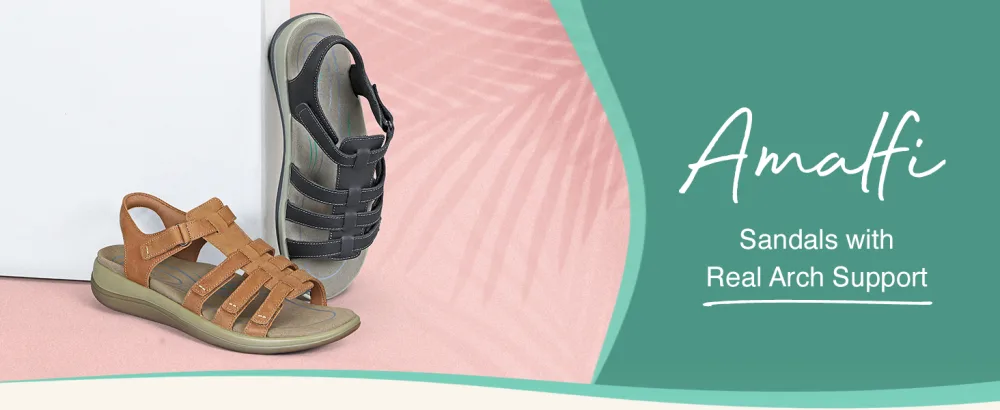 Orthofeet Women's Orthopedic Sandal with Fully Adjustable Straps Amalfi 9.5 Wide Black - Amalfi