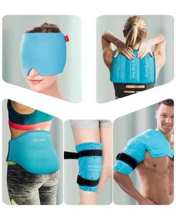 Comfytemp Cold Gel Eye Mask and Neck Shoulder Ice Pack Wrap Bundles - ice packs