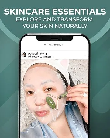 Matykos Complete Skincare Routine - Under Eye and Forehead 24K Gold Patches 3 in 1 Jade Kit and Under Eye and Forehead Caviar Patches - matykos beauty skincare