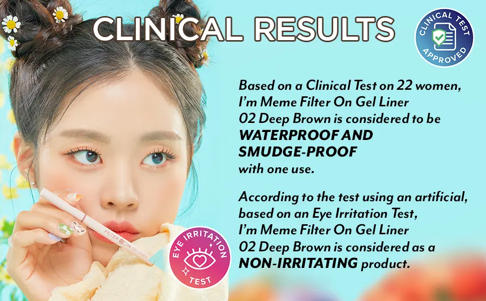 I'M MEME Filter On Gel Liner | Waterproof Liquid Eyeliner | Smudge Proof | 02 Deep Brown - filter on liner