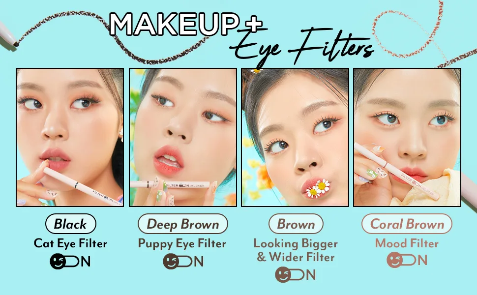 I'M MEME Filter On Gel Liner | Waterproof Liquid Eyeliner | Smudge Proof | 02 Deep Brown - filter on liner