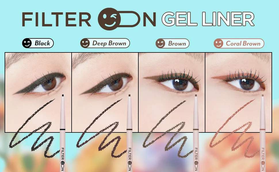 I'M MEME Filter On Gel Liner | Waterproof Liquid Eyeliner | Smudge Proof | 02 Deep Brown - filter on liner