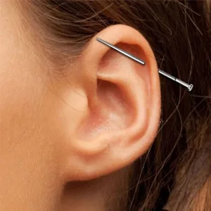 Aumeo G23 Titanium Threadless Piercing Taper 14G 16G 18G Piercing Insertion Pin Taper for Nose Lip Monroe Ear Tragus Helix Push in Body Piercing Stretching Kit Assistant Tool 2PCS-16G 18G - piercng taper