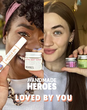 Save 10% Handmade Heroes Lip Scrub and Lip Mask Bundle - Clean Sustainable Skincare Lip Exfoliator and Lip Treatment - handmade heroes