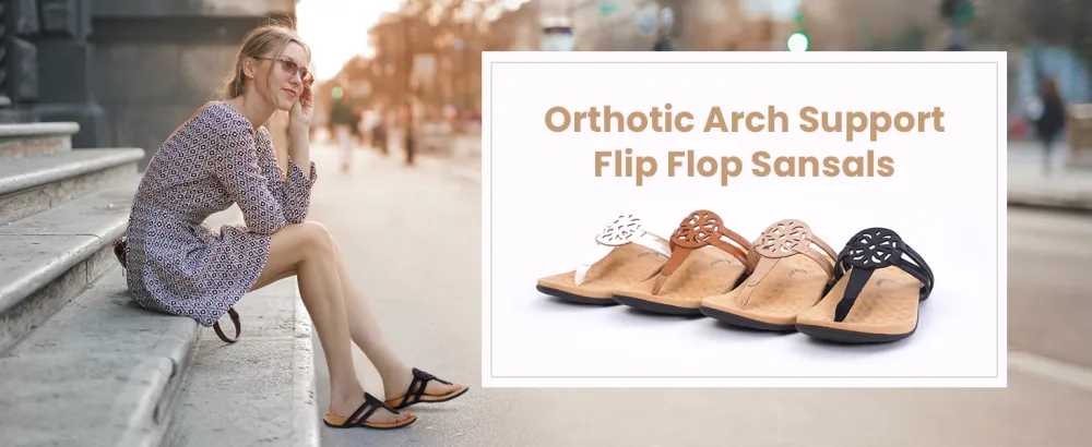 Athlefit Women's Orthotic Arch Support Flip Flops Comfortable Walking Orthopedic Thong Sandals Black 6.5 - flip flops