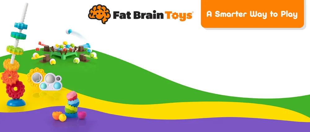 Fat Brain Toys Dimpl Wobbl Green Teether (1) - Fat Brain Toys Brand Story