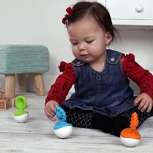 Fat Brain Toys Dimpl Wobbl Green Teether (1) - Fat Brain Toys Dimpl Wobbl