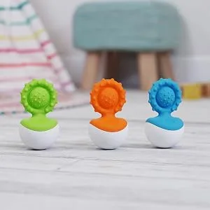 Fat Brain Toys Dimpl Wobbl Green Teether (1) - Fat Brain Toys Dimpl Wobbl