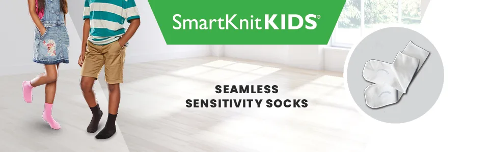 SmartKnitKIDS Seamless Sensitivity Socks for Sensory Issues - Made in USA White Large - SmartKnitKIDS Seamless Sensitivity Socks for Sensory Issues