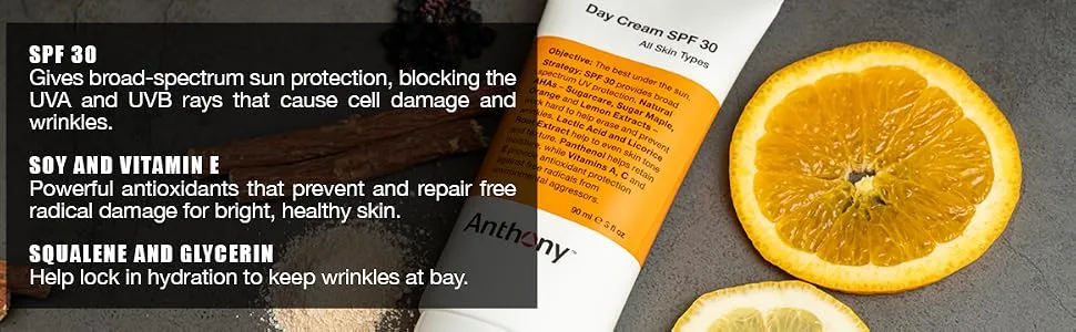 Anthony Sun Essentials Duo Day Cream SPF 30 Men s Face Moisturizer with Sunscreen and No Sweat Body Defense Deodorant - Anthony Day Cream Men