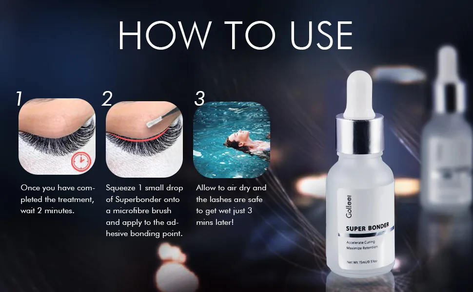 Lash Bonder for Maximise Lash Retention Accelerator Eyelash Lash Glue Super Bonder Glue Accelerator Cure Solution Lash Extension Lash Super Bonder -15ML - SB01-05