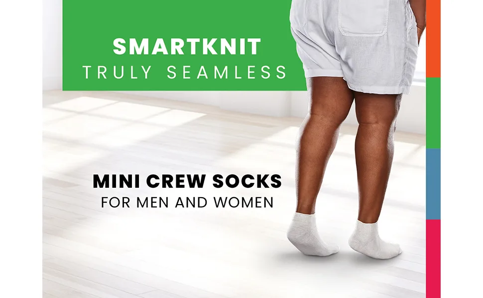 SmartKnit Seamless Mini-Crew Socks for Diabetes Arthritis or Sensitive Feet Large White - Smartknit Mini Crew Socks