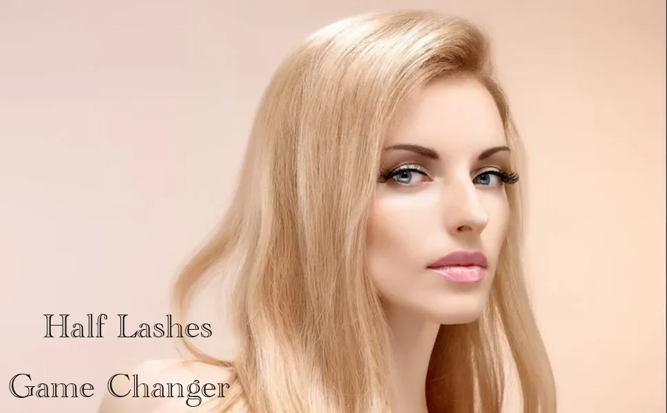 DAODER Eyelashes Half Lashes Wispy Cat Eye Faux Mink Lashes Natural Look 7-13mm Short Demi Wispies False Eyelashes Soft Lashes for Daily Wear 5 Pairs (Half Lashes 05) - Half lashes banner
