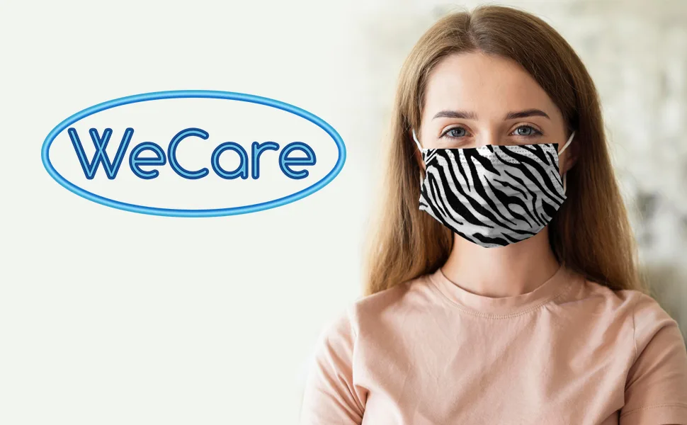 WECARE Disposable Face Mask Individually Wrapped - 50 Colored and Print Face Masks Midnight Black - disposable face masks with designs, face masks disposable, disposable face masks, mask disposable