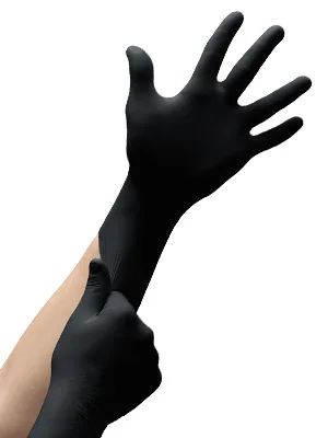 Microflex MidKnight MK-296 Disposable Nitrile Gloves for Automotive Law Enforcement w/Full Texture - Black X-Large (Pack of 100) Box (100) - MK-296
