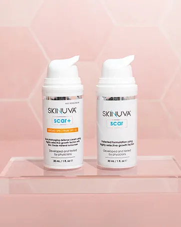 Skinuva Complete Care System Brite Hyperpigmentation Treatment (1 oz) Next Generation Scar Cream (.5 oz) Bruise (14 Capsules) - scar & scar+