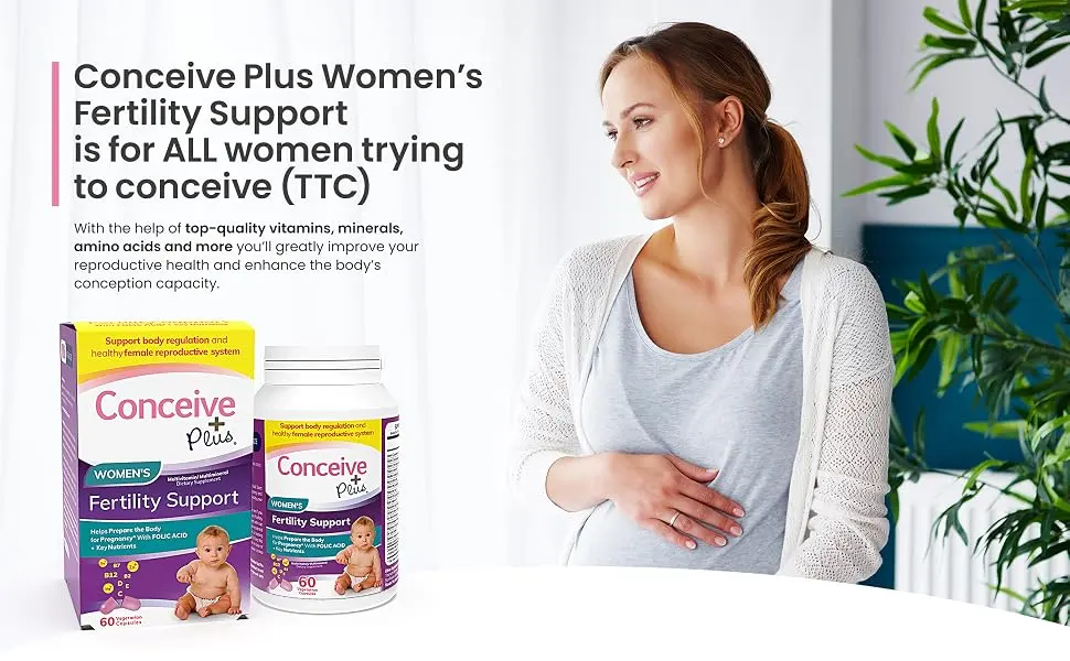 CONCEIVE PLUS His + Hers Fertility Supplements Prenatal Conception Vitamins Bundle for Couples Trying to Conceive - conceive plus women