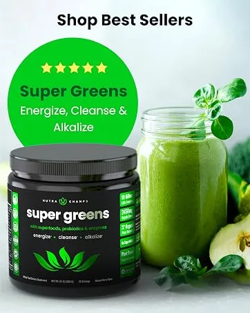 Liver Cleanse Detox Capsules and Super Greens Antioxidant Superfood Powder Bundle - super greens