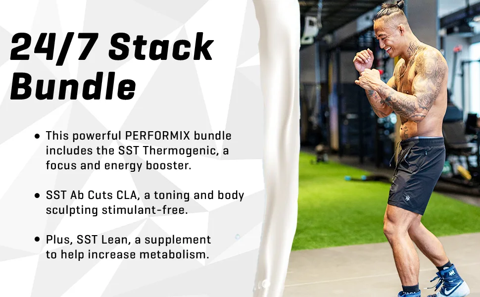 PERFORMIX 24/7 Stack Bundle - SST Ab Cuts CLA and Lean Sleep - Thermogenic Timed Release Capsules for Energy Focus and Increased Metabolism Support for Men and Women - Performix