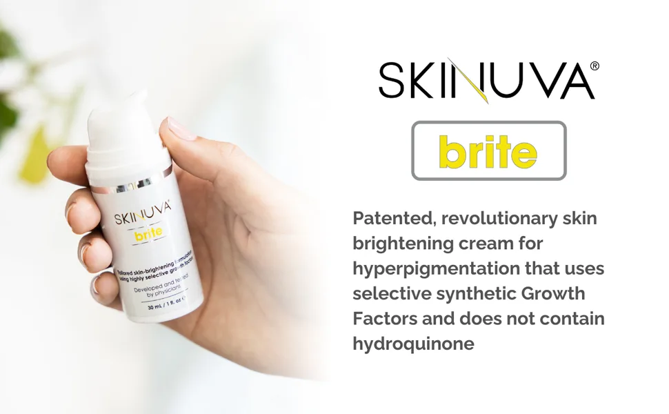 Skinuva Complete Care System Brite Hyperpigmentation Treatment (1 oz) Next Generation Scar+ SPF 30 Cream (0.5 oz) Bruise (14 Capsules) - SKINUVA Brite Header