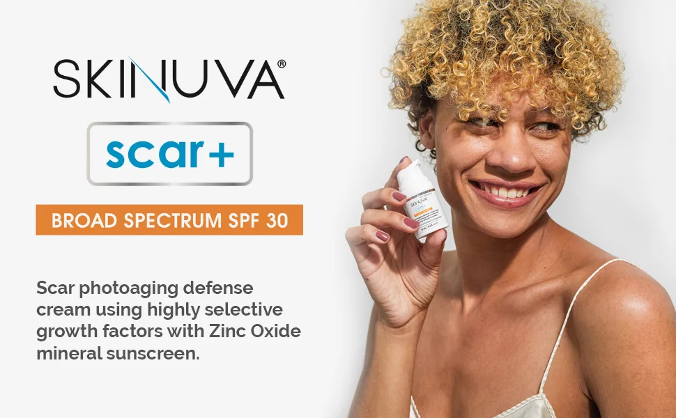 Skinuva Complete Care System Brite Hyperpigmentation Treatment (1 oz) Next Generation Scar+ SPF 30 Cream (0.5 oz) Bruise (14 Capsules) - skinuva scar+ header