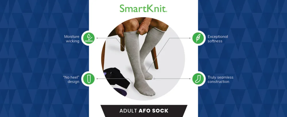 SMARTKNIT Adult AFO Interface Seamless Sensitivity Socks XX-Large Black - Infographics SmartKnit