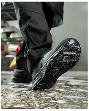 LARN SAFETY Men Work Shoes Non Slip Waterproof Kitchen Chef Food Service Shoe Restaurant Hospital 10.5 Black - Kitchen shoes